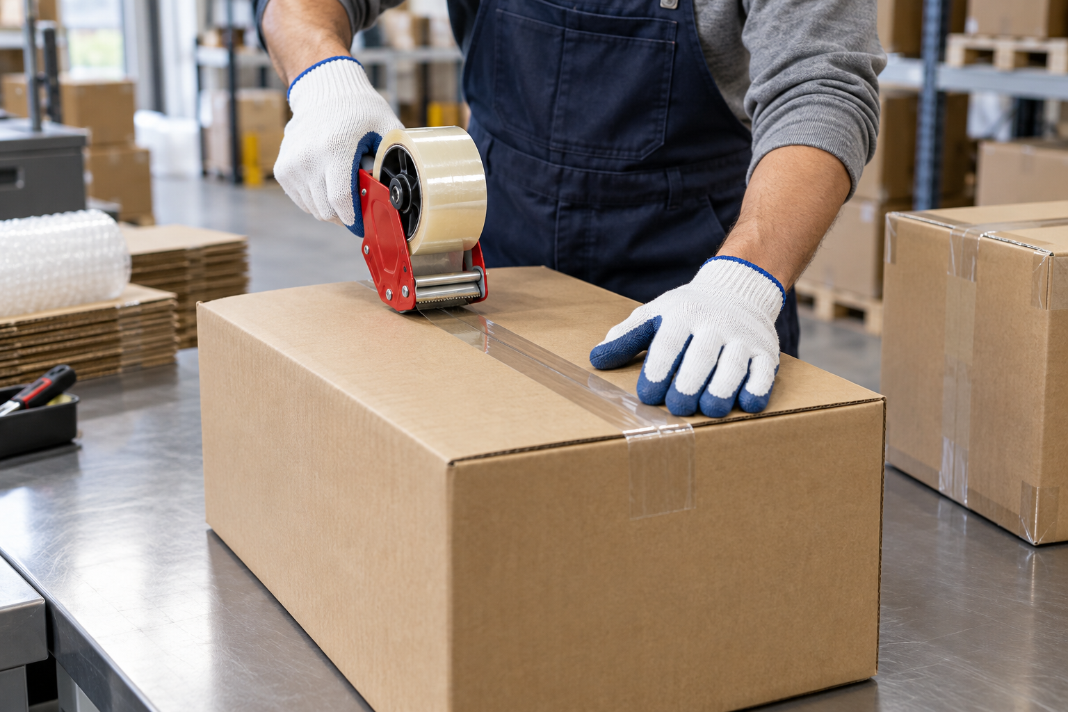 Băng keo dán thùng carton trong bối cảnh sử dụng