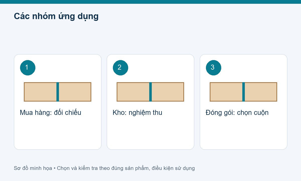 Các nhóm ứng dụng cho băng keo trong 5F 100Y
