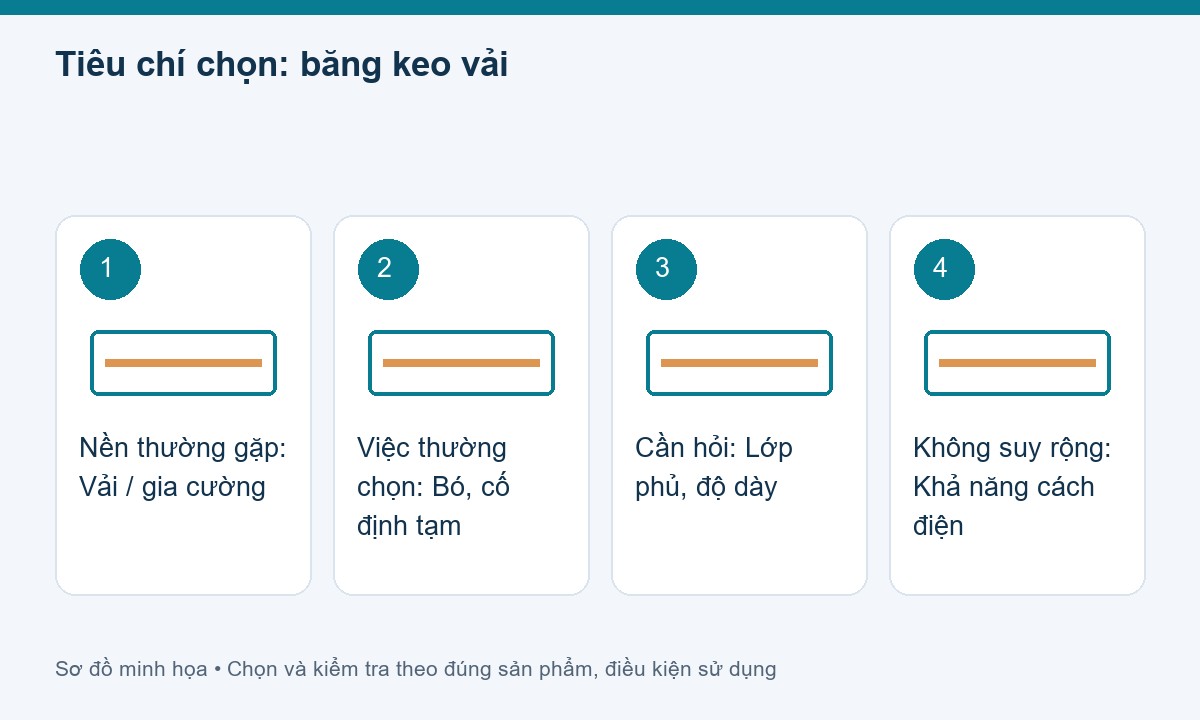 Tiêu chí chọn: băng keo vải cho băng keo vải