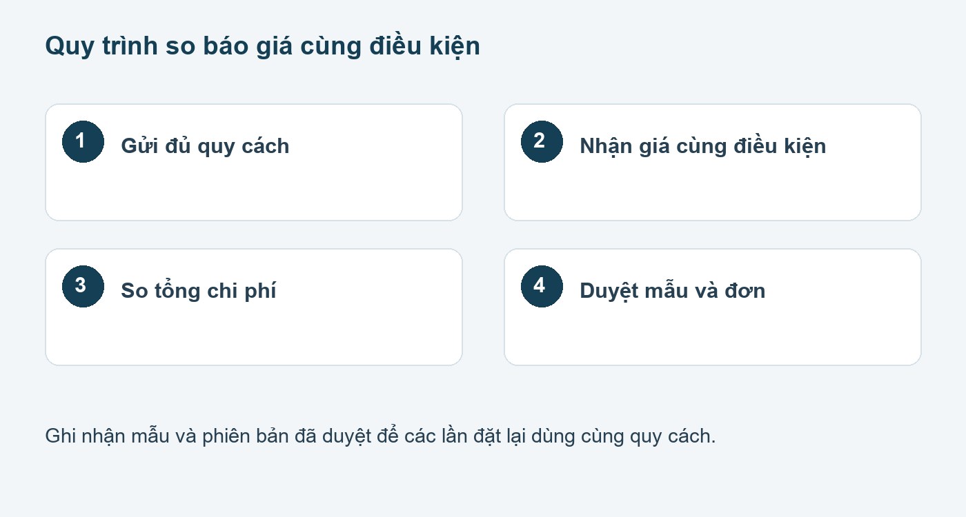 Các bước chuẩn bị và duyệt mẫu: báo giá thùng carton